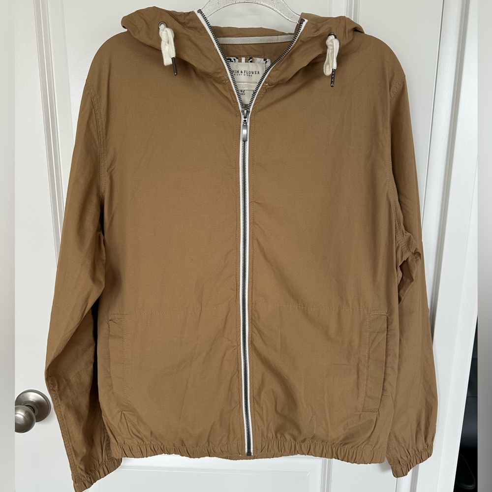 Denim & Flower Ricky Singh Tan Cotton Zip Up Outerwear Jacket - L